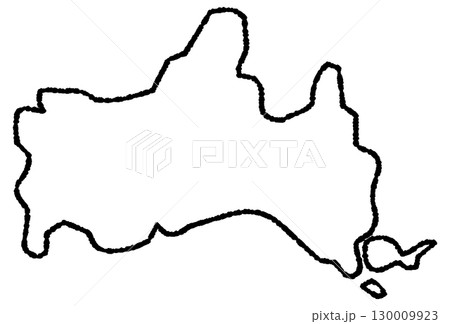 手描きのゆるい山口県の地図イラスト 手描きのゆるい山口県の地図イラスト 130009923