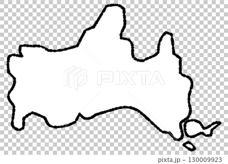 手描きのゆるい山口県の地図イラスト 手描きのゆるい山口県の地図イラスト 130009923