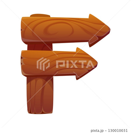 Cartoon Caribbean pirates font letter, wooden sign board with direction arrows, vector typeface. Pirate and corsair Caribbean adventure font type of marine signboard for sailing direction and typeface 130010031