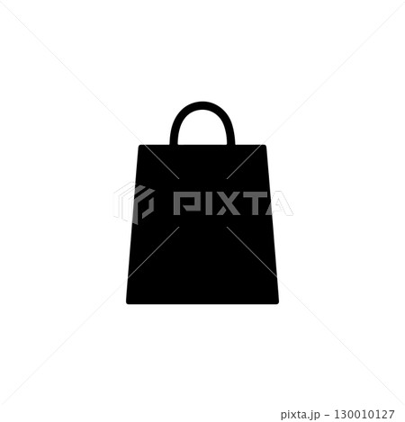 silhouette of shopping bag with handles on white background 130010127