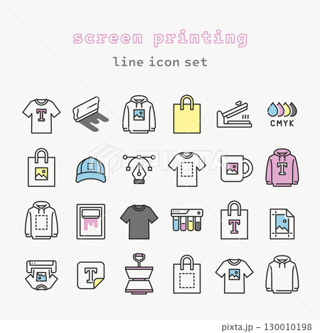 clothing screen printing icon Set clothing screen printing icon Set 130010198