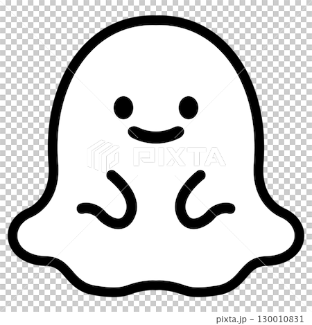 シンプルでかわいいお化けのイラスト シンプルでかわいいお化けのイラスト 130010831