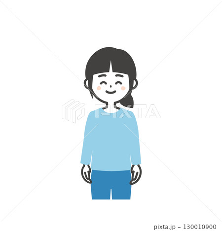 笑顔の女の子イラスト 130010900