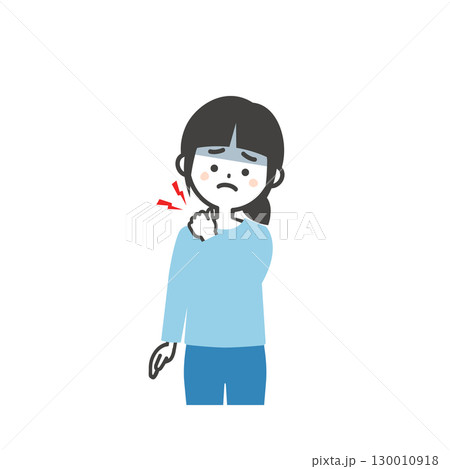 肩を押さえる女の子イラスト 肩を押さえる女の子イラスト 130010918