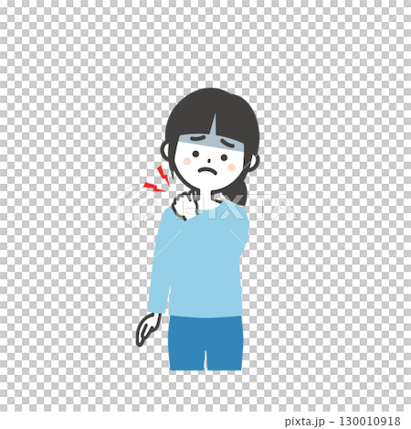 一個女孩抱著她的肩膀的插圖 一個女孩抱著她的肩膀的插圖 130010918