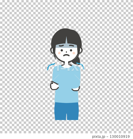 Shivering girl illustration Shivering girl illustration 130010919