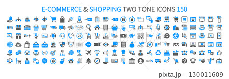e-コマースやショッピングに関連したアイコンセット,消費者ピクトグラム,B2Cのビジネスアイコン 130011609