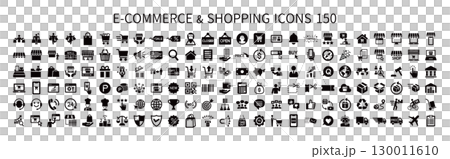 電子商務與購物相關圖標集、消費者象形圖、B2C 商業圖標 130011610