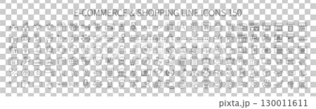 可編輯的電子商務和購物線條圖標、B2C 相關業務圖標 可編輯的電子商務和購物線條圖標、B2C 相關業務圖標 130011611