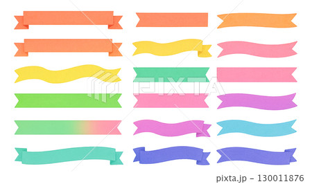 シンプルなリボン ベクターセット 装飾とデザイン用 シンプルなリボン ベクターセット 装飾とデザイン用 130011876