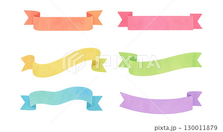 シンプルなリボン ベクターセット 装飾とデザイン用 シンプルなリボン ベクターセット 装飾とデザイン用 130011879