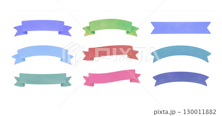 シンプルなリボン ベクターセット 装飾とデザイン用 シンプルなリボン ベクターセット 装飾とデザイン用 130011882