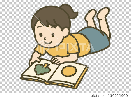 讀書的秋天,一個女孩躺著看書 讀書的秋天,一個女孩躺著看書 130011960