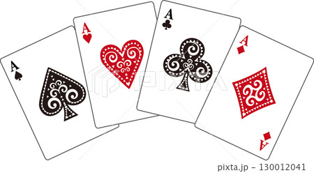 デザインのある並んだトランプ デザインのある並んだトランプ 130012041