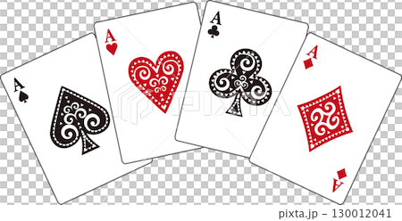 A row of playing cards with designs A row of playing cards with designs 130012041