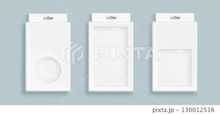 White box packages with plastic window displays 130012516