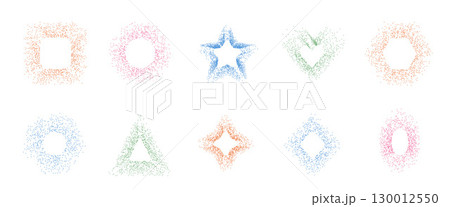 Noise blur colorful gradient geometric borders shapes set. Grainy chalk textured elements with hole. Rhombus, rectangle, arch and circle dotwork frames. Vector gritty forms. Grunge geometry y2k icons Noise blur colorful gradient geometric borders shapes set. Grainy chalk textured elements with hole. Rhombus, rectangle, arch and circle dotwork frames. Vector gritty forms. Grunge geometry y2k icons 130012550