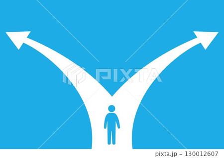 分岐点のイメージイラスト、人生の選択 130012607