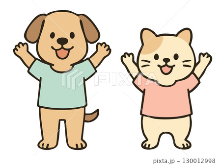 犬と猫のキャラクターイラスト 130012998