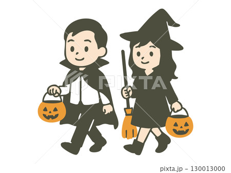 ハロウィンを楽しむ子どもたち ハロウィンを楽しむ子どもたち 130013000