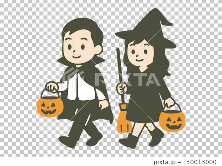 ハロウィンを楽しむ子どもたち ハロウィンを楽しむ子どもたち 130013000