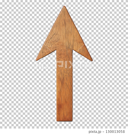 Wooden arrow shape with a sleek design used for decoration or signage in various settings 130013058