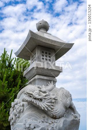 Dragon-carved stone lantern - Toro - in Enoshima Island, Japan Dragon-carved stone lantern - Toro - in Enoshima Island, Japan 130013204