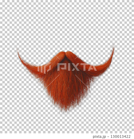 Vibrant red beard with unique shape isolated on white background for creative design purposes Vibrant red beard with unique shape isolated on white background for creative design purposes 130013422