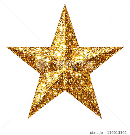Golden star with sparkling glitter effects for festive celebrations 130013502