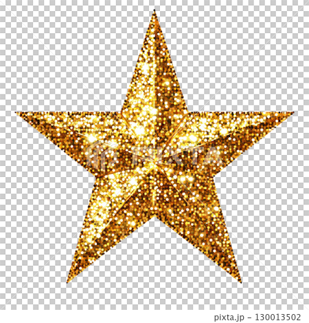 Golden star with sparkling glitter effects for festive celebrations 130013502