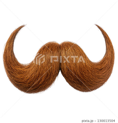 Unique brown mustache with exaggerated curls for playful style or costume use 130013504