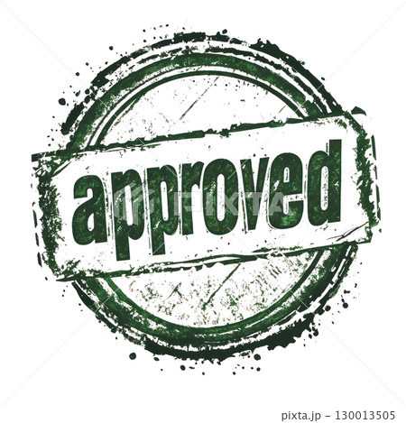 Bold approval stamp with textured design and vintage style, ideal for endorsements and promotions 130013505