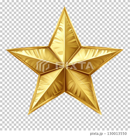 Golden star illustration isolated on white background for decorative or graphic design use 130013550
