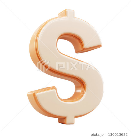 Stylized dollar symbol representing financial growth and prosperity in a modern design 130013622