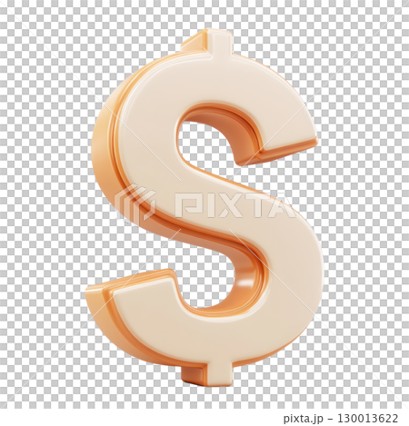 Stylized dollar symbol representing financial growth and prosperity in a modern design 130013622