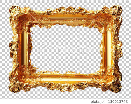 Golden ornate frame ideal for displaying artwork or photographs in a gallery setting 130013748