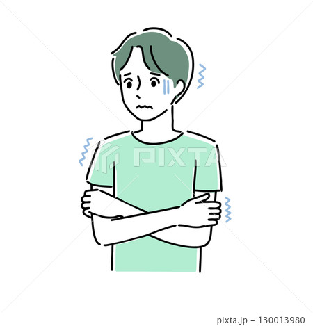 寒くて震える男性 130013980