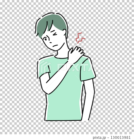 一位患有肩膀僵硬的男士 130013981