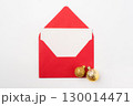 Red Christmas envelope with place for text on white background 130014471