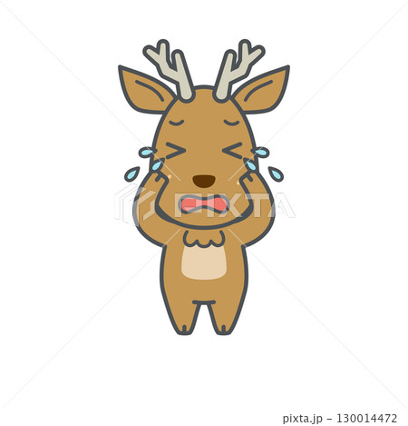 鹿イラスト（オス・泣く） 130014472