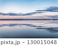 Blue lake with cloudy sky, natural background 130015048