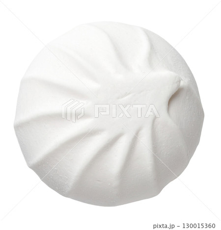 Single white meringue isolated on transparent background 130015360