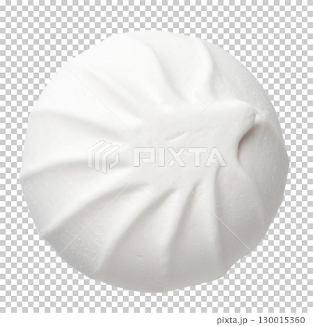 Single white meringue isolated on transparent background 130015360