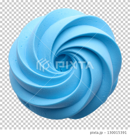 Light blue meringue rotating on transparent background Light blue meringue rotating on transparent background 130015391