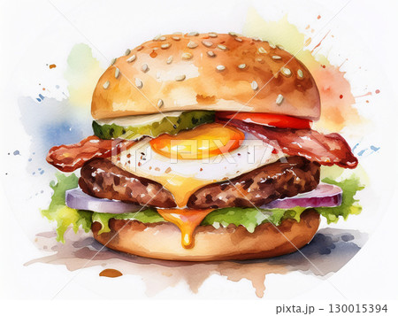 ベーコンエッグとチーズ入りボリューム満点ハンバーガー|ハンバーガー,ベーコン,卵,チーズ,ハンバーグ ベーコンエッグとチーズ入りボリューム満点ハンバーガー|ハンバーガー,ベーコン,卵,チーズ,ハンバーグ 130015394