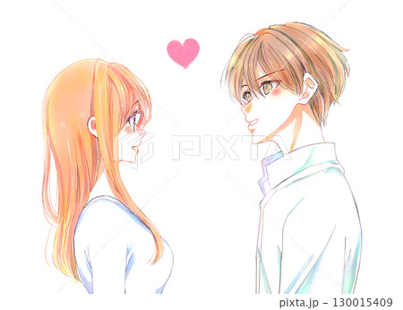 向かい合う男女 恋愛 向かい合う男女 恋愛 130015409