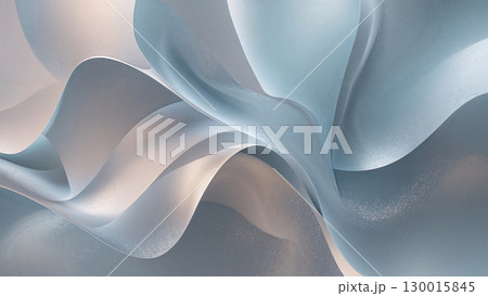 Flowing light blue and white satin fabric creates an elegant backdrop Flowing light blue and white satin fabric creates an elegant backdrop 130015845