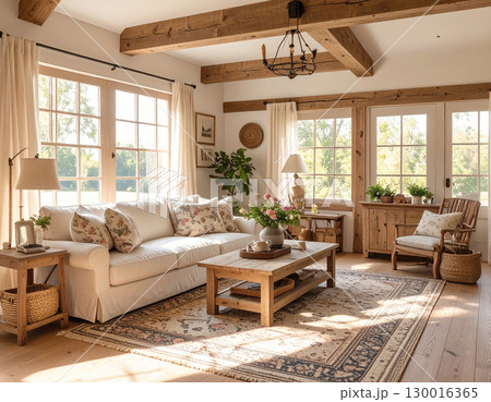 リビング　インテリアコーディネート　カントリースタイル 130016365