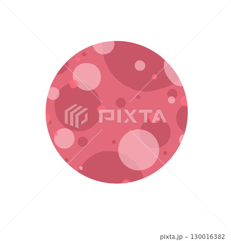 ポップでかわいい水玉模様の火星のイラスト 130016382