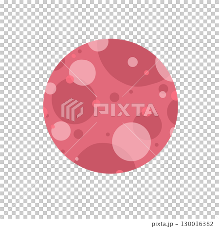 ポップでかわいい水玉模様の火星のイラスト 130016382